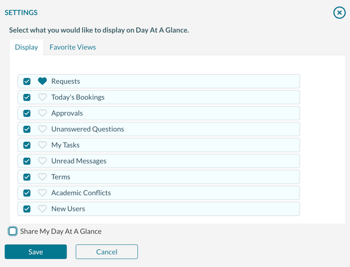 Customizing the tools in Day at a Glance.  