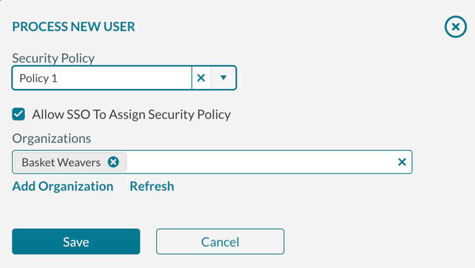 Processing a new user that was created by SSO